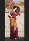 John William Godward The Peacock Fan painting